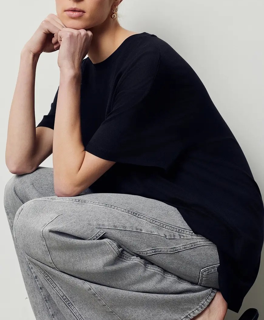 BSB Oversized Βαμβακερή Μπλούζα Μαύρο (1)