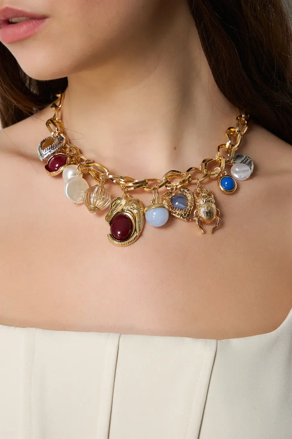 BSB Κολιέ Αλυσίδα με Κρεμαστά Στολίδια (1)